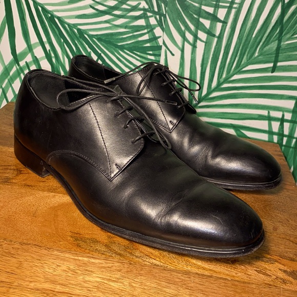 Giorgio Armani Other - Giorgio Armani Smooth Black Leather Oxfords Men’s 43/9 Italy